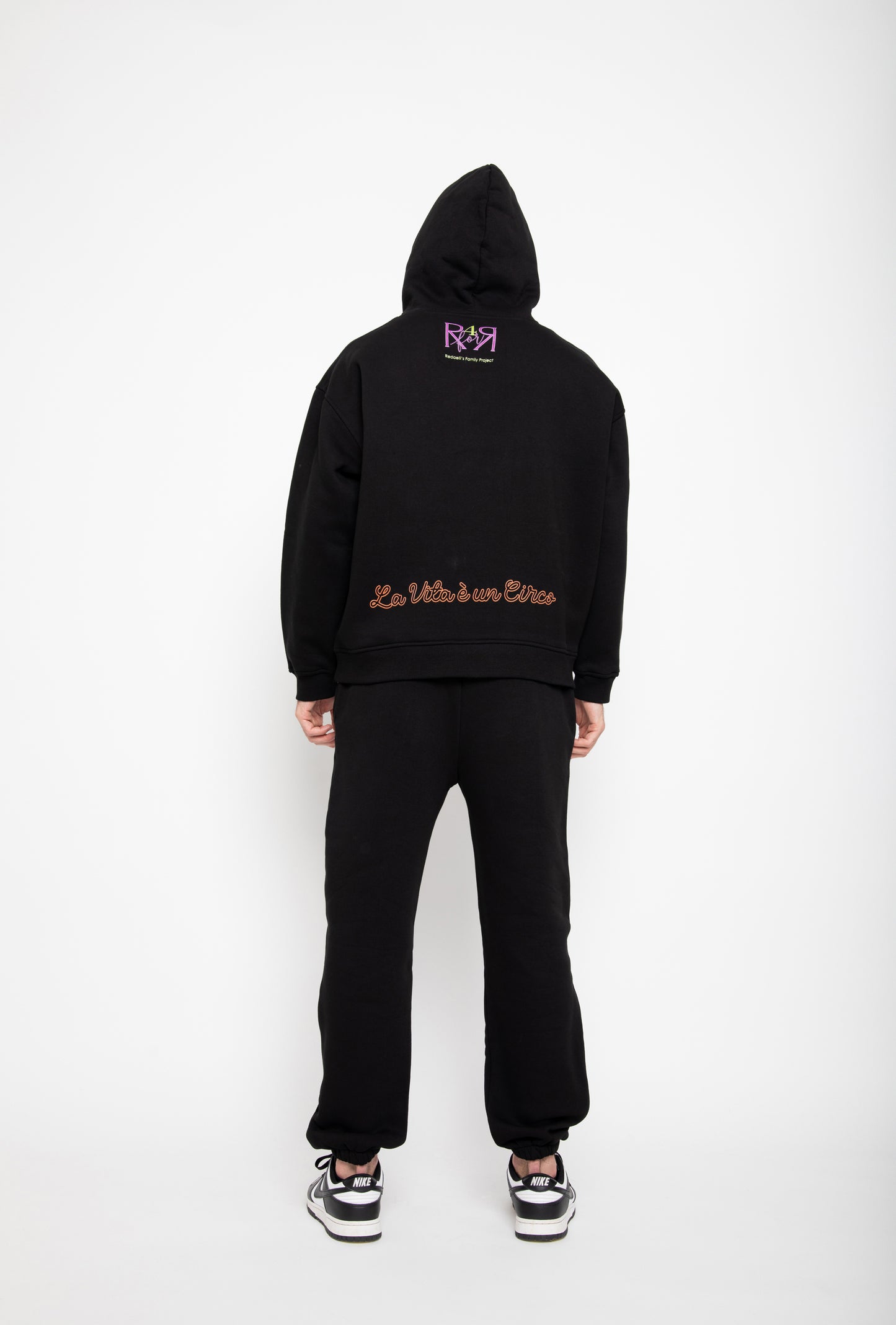 R4R-B-119-2 UNISEX HOODED SWEATSHIRT WITH RELIEF PRINTS