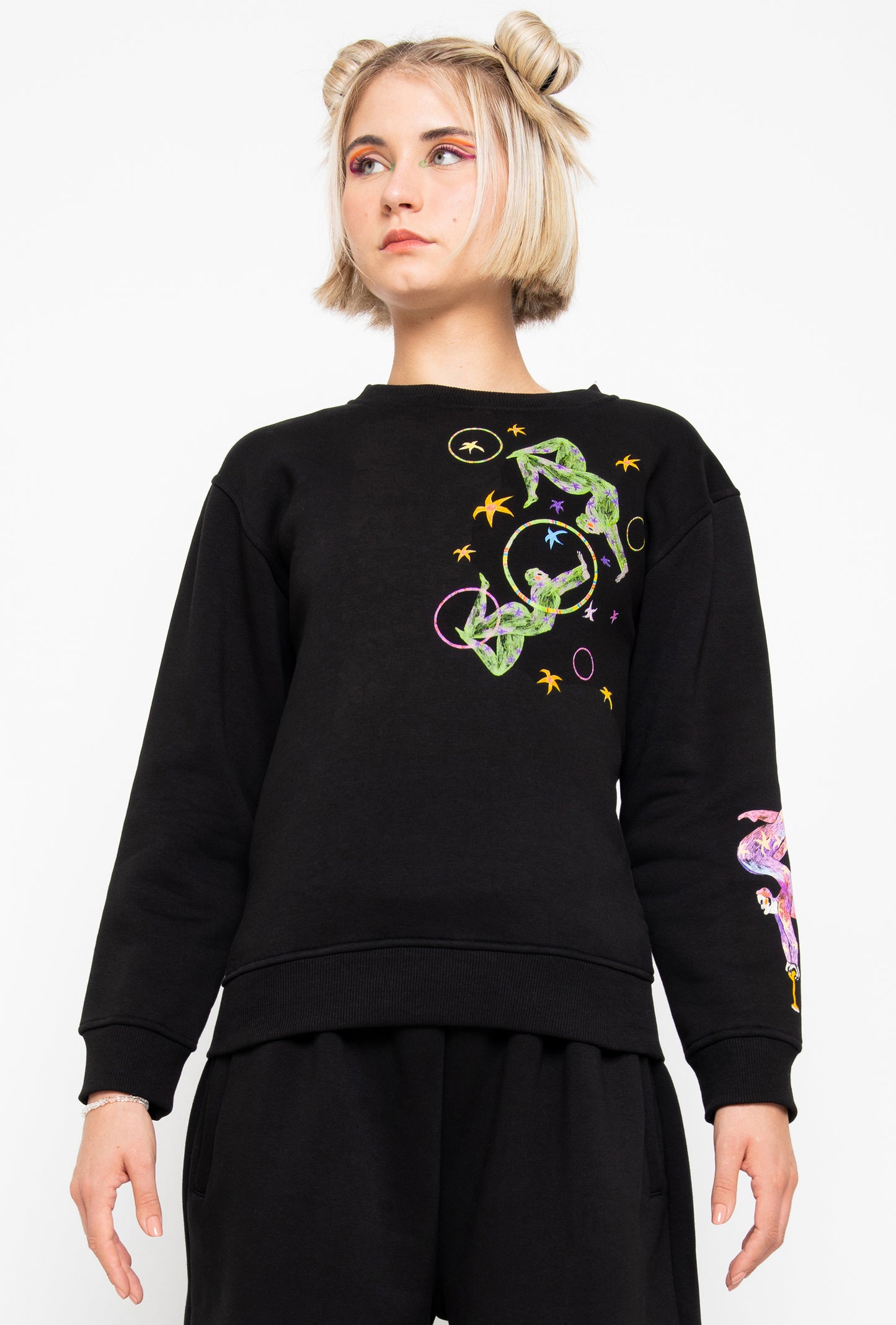 R4R-D-121-7 SWEATSHIRT WITH RELIEF PRINTS